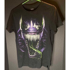 Marvel Comics Venom Face Profile Mens S Black Tee T-Shirt